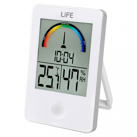 LIFE iTEMP White Ψηφιακό θερμόμετρο υγρόμετρο εσωτερικού χώρου με ρολόι