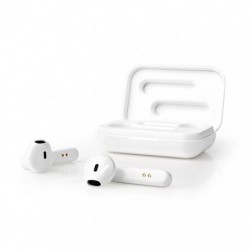 NEDIS HPBT2052WT Bluetooth ακουστικά handsfree με θήκη φόρτισης σε λευκό χρώμα