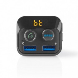 NEDIS CATR120BK 3σε1 Bluetooth αναμεταδότης FM hands free-φορτιστής οθόνη LED λειτουργία Bass Boost