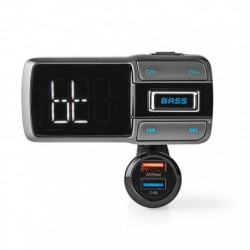 NEDIS CATR101BK 3σε1 Bluetooth αναμεταδότης FM hands free φορτιστής μεγάλη οθόνη LED φωνητικο