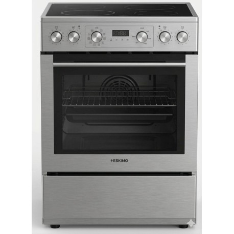 Eskimo ES-VC4034DLXSL Κεραμική ανοξείδωτη κουζινα με ρολόι