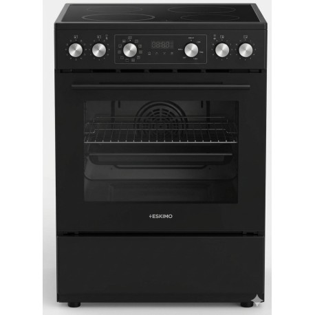 Eskimo ES-VC4034DLXBL Κεραμική μαύρη κουζινα με ρολόι