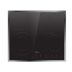 Midea MCH702T298K0FRX Εστία Κεραμική Εντοιχιζόμενη Με Πλαίσιο 4Αυτόνομες Ζώνες 1Διπλή