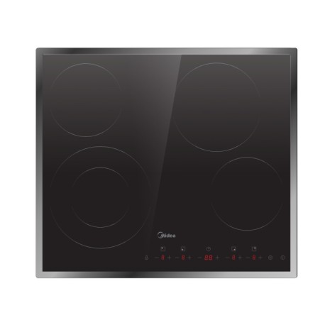 Midea MCH702T298K0FRX Εστία Κεραμική Εντοιχιζόμενη Με Πλαίσιο 4Αυτόνομες Ζώνες 1Διπλή